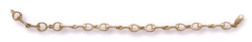 14KT Gold Snaffle Bit Bracelet (#GBR182)